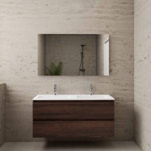 AquaElegance wastafelmeubel met witte wastafel - 120 cm, Sonoma Choco
