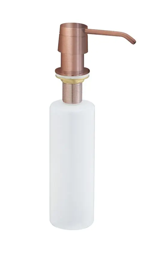 Stijlvolle inbouw zeeppompje geborsteld koper kunststof fles 250ml voor Jouw Badkamer