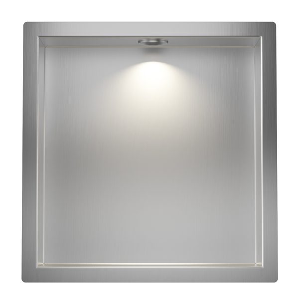 Stijlvolle Demis inbouwnis met LED 30 x 30 x 7 RVS voor Jouw Badkamer