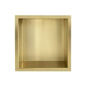 Stijlvolle Demis inbouwnis 30 x 30 x 7 geborsteld messing voor Jouw Badkamer