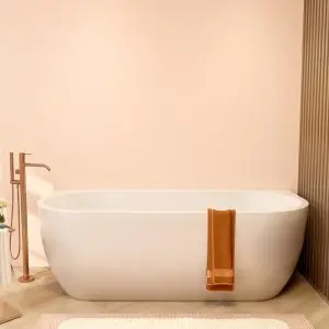 Zenn half vrijstaand ligbad 170 x 75 cm acryl glans wit