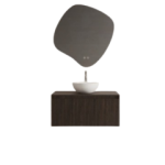 meubel met waskom en spiegel