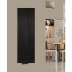 200x40 Verticale radiator T20 - C6 Geribbeld Mat Zwart