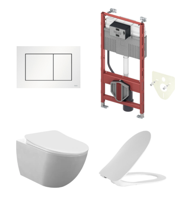 glans witte toiletset