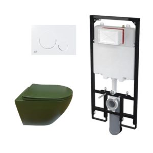 mat groen toilet set