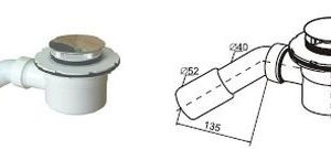 EVACUATIE DOUCHE STOP CHROMÉ Ø52