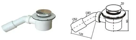 EVACUATIE DOUCHE STOP CHROMÉ Ø52
