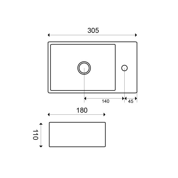 5 x 18 x 11 cm keramiek glans wit