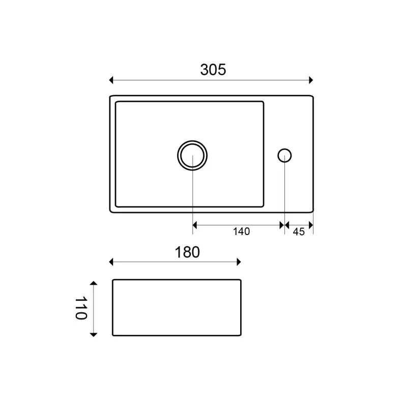 5 x 18 x 11 cm keramiek glans wit