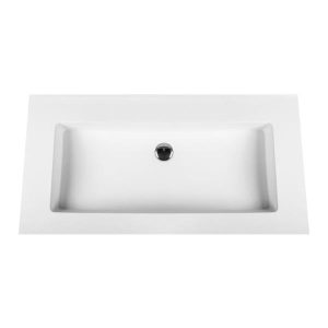 ALONI SOLID SURFACE WASTAFEL ZONDER KRAANGAT (60CM) - WIT