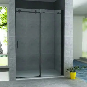 Monazo DOUCHE SCHUIFDEUR IN NIS 8MM (120X200CM) MAT ZWART