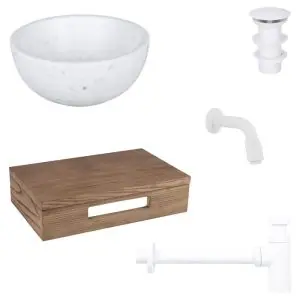 Dif Ruz Marmer 11Cm Muurk Wtp Bru Mt Wit