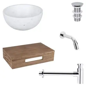 Dif Ruz Marmer 15Cm Muurk Wtp Bru Chroom