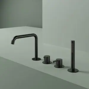 Hotbath Badrandcombinatie eenhendel mengkraan met 2-weg omstel incl. handdouche en uitloop MBP AC073MBP
