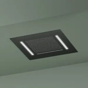 Inbouw hoofddouche met waterval en Led verlichting, 50x50 cm MBP PVD