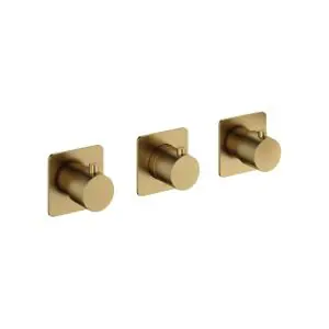 Afbouwdeel - Inbouw douchethermostaat met 2 stopkranen Horizontaal/verticaal BBP PVD GL7067EXTBBP