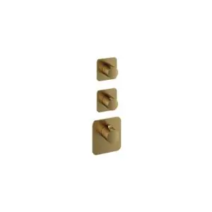 Afbouwdeel - Highflow Thermostaat met 2 stopkranen BBP PVD