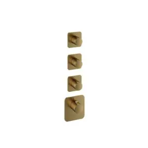 Afbouwdeel - Highflow Thermostaat met 3 stopkranen BBP PVD
