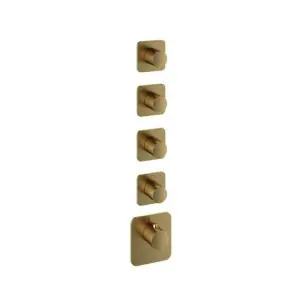 Afbouwdeel - Highflow Thermostaat met 4 stopkranen BBP PVD