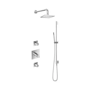 IBS 2 stopkranen 20cm hoofddouche Vierkant glijstang