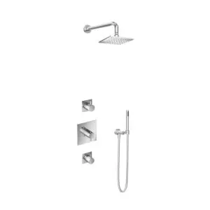 IBS 2 stopkranen 20cm hoofddouche Vierkant