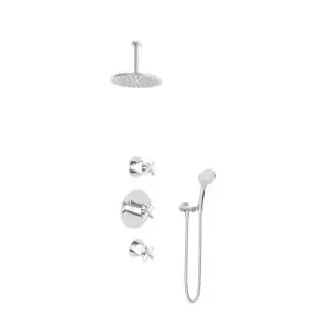 IBS 2 stopkranen 3s. handdouche 15cm plafondbuis 25cm hoofddouche IBS3CR124