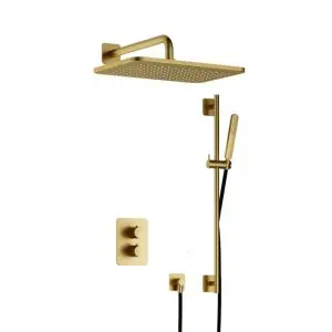 Complete thermostatische douche InBouwSet Gal met 2-weg stop-omstel met GL106 en Glijstang BBP PVD IBS40ABBP57