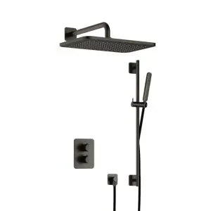 Complete thermostatische douche InBouwSet Gal met 2-weg stop-omstel met GL106 en Glijstang BGP PVD IBS40ABGP57