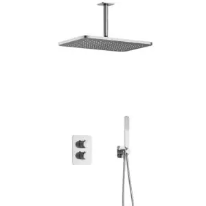Complete thermostatische douche InBouwSet Gal met 2-weg stop-omstel met Plafondbuis en GL106 CR IBS40ACR25