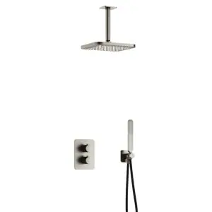 Complete thermostatische douche InBouwSet Gal met 2-weg stop-omstel met Plafondbuis GNP PVD IBS40AGNP2