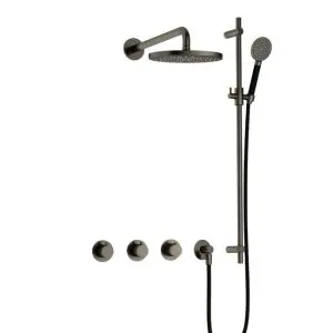IBS CB7067 AI met 2 stopkranen met Ronde handdouche en Glijstang IBS70AI17