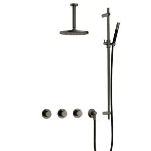 IBS CB7067 AI met 2 stopkranen, Plafondbuis 15 cm en Glijstang IBS70AI27