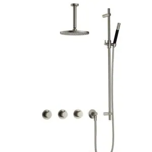 IBS CB7067 GN met 2 stopkranen, Plafondbuis 15 cm en Glijstang IBS70GN27