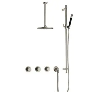 IBS CB7067 GN met 2 stopkranen, Plafondbuis 30 cm en Glijstang IBS70GN37
