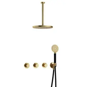 IBS CB7067 NB met 2 stopkranen met Ronde handdouche, Plafondbuis 30 cm en M106 IBS70NB135