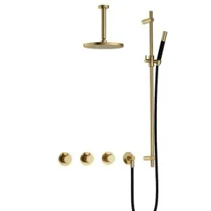 IBS CB7067 NB met 2 stopkranen, Plafondbuis 15 cm en Glijstang IBS70NB27