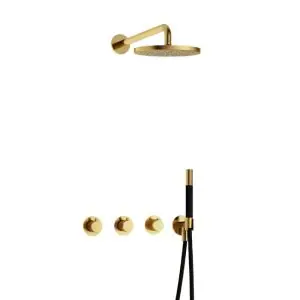 Complete thermostatische douche InBouwSet Cobber 70 met 2 stopkranen NB - Living Colours vormen een Poetsbaar patina IBS70NB