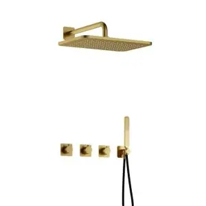 Complete thermostatische douche InBouwSet Gal met 2 stopkranen met GL106 BBP PVD IBSGL70BBP5