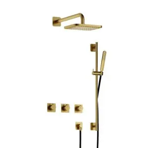 Complete thermostatische douche InBouwSet Gal met 2 stopkranen met Glijstang BBP PVD IBSGL70BBP7