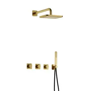 Complete thermostatische douche InBouwSet Gal met 2 stopkranen BBP PVD IBSGL70BBP