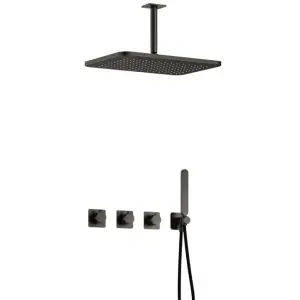 Complete thermostatische douche InBouwSet Gal met 2 stopkranen met Plafondbuis en GL106 BGP PVD IBSGL70BGP25