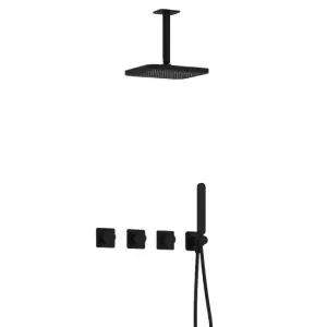 Complete thermostatische douche InBouwSet Gal met 2 stopkranen met Plafondbuis IBSGL70BL2