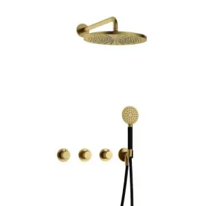 IBS CX7067 BBP PVD met 2 stopkranen met Ronde handdouche en M106 IBSX70BBP15