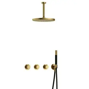 IBS CX7067 BBP PVD met 2 stopkranen met Plafondbuis 15 cm en M106 IBSX70BBP25