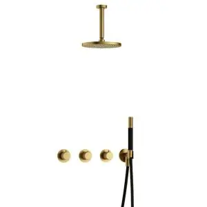 IBS CX7067 BBP PVD met 2 stopkranen met 2 stopkranen met Plafondbuis 15 cm IBSX70BBP2