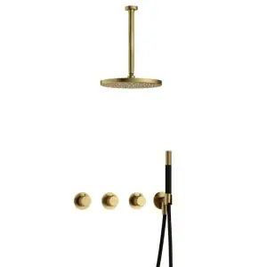 IBS CX7067 BBP PVD met 2 stopkranen met Plafondbuis 30 cm en M106 IBSX70BBP35