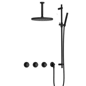 IBS CX7067 BL met 2 stopkranen met Plafondbuis 15 cm, M106 en Glijstang IBSX70BL257