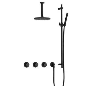 IBS CX7067 BL met 2 stopkranen met Plafondbuis 15 cm en Glijstang IBSX70BL27