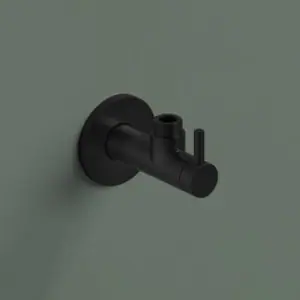 Hoekstopkraan rond met filter 1/2" MBP PVD