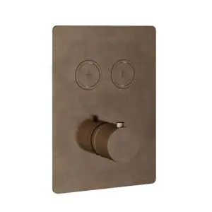 Afbouwdeel - Inbouwthermostaat met 2 pushbuttons AB - Living Colours vormen een Poetsbaar patina